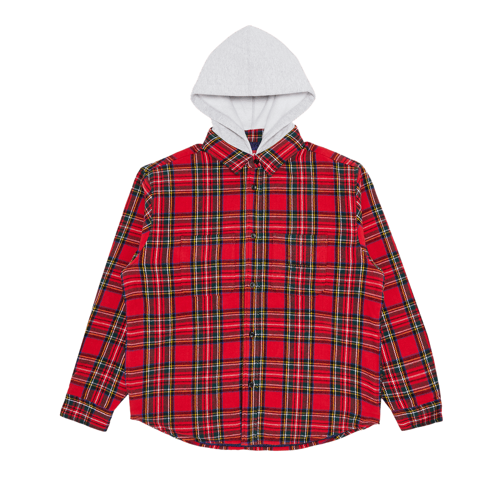 Buy Supreme Tartan Flannel Hooded Shirt 'Red' - FW23S49 RED