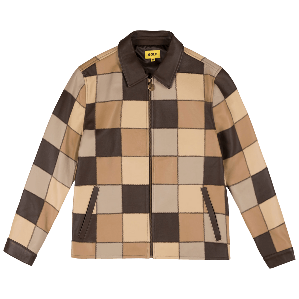 Buy GOLF WANG Leather Patchwork Jacket 'Brown Combo' - FW23OU1010