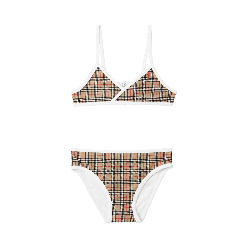 Buy Burberry Kids Check Triangle Bikini Archive Beige 8047822 GOAT
