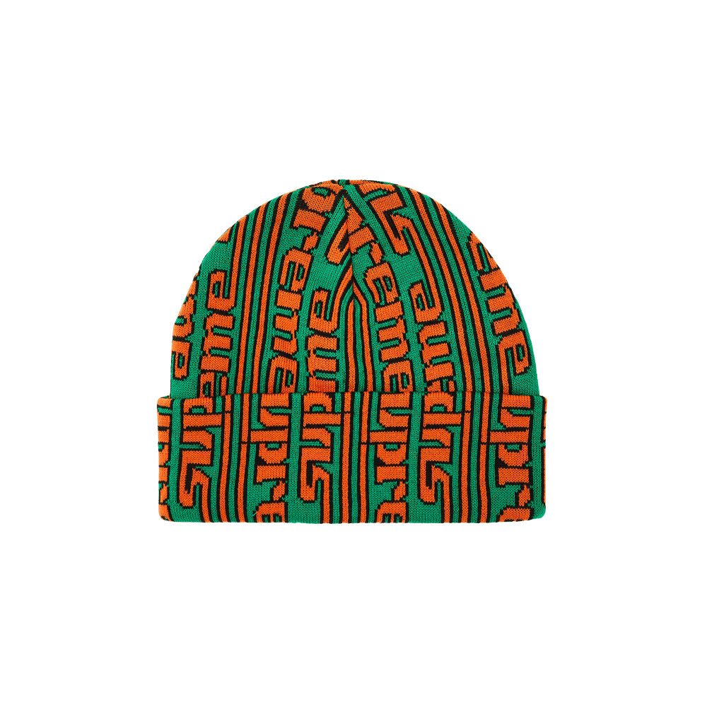 Buy Supreme Vertical Logo Beanie 'Green' - FW23BN49