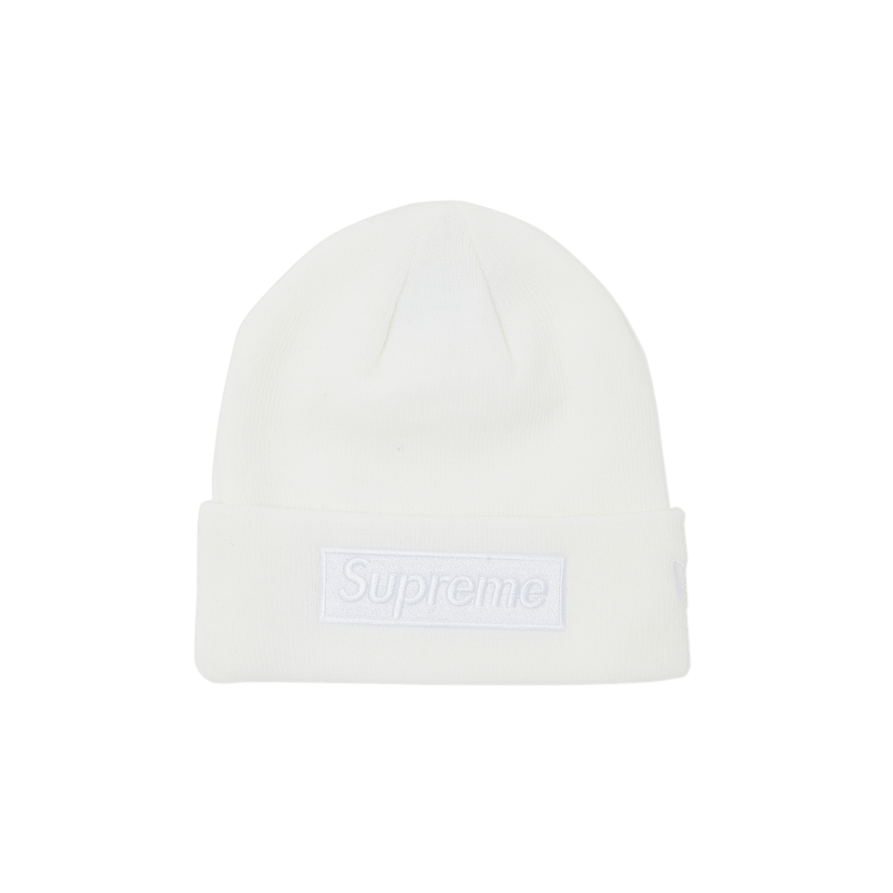 Supreme x New Era Box Logo Beanie White (FW23) - 0riginalFeet