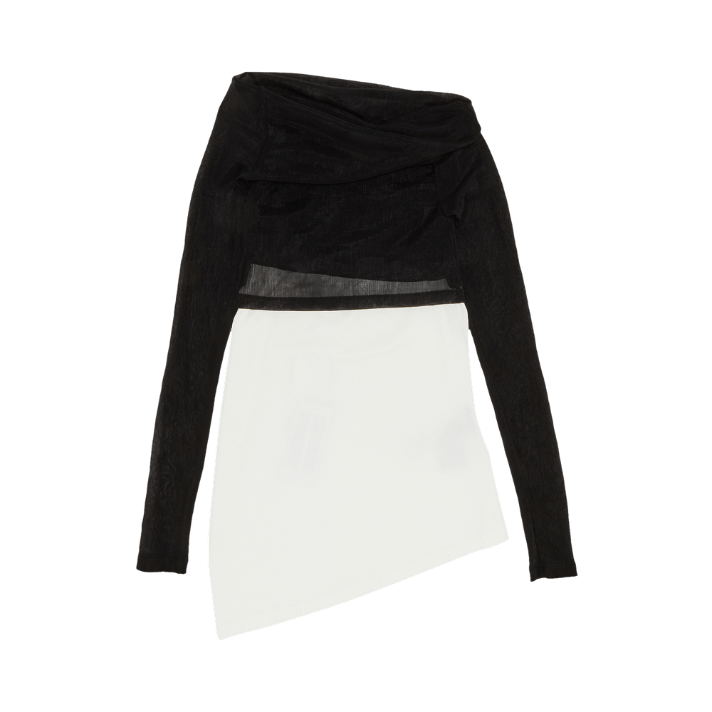 Buy MM6 Maison Margiela Sheer Rib Jersey Top 'Black/White