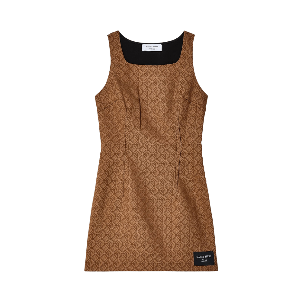 marine serre brown dress Marine Serre Allover Moon Long-sleeve (Brown)  Rent To Dress NZ