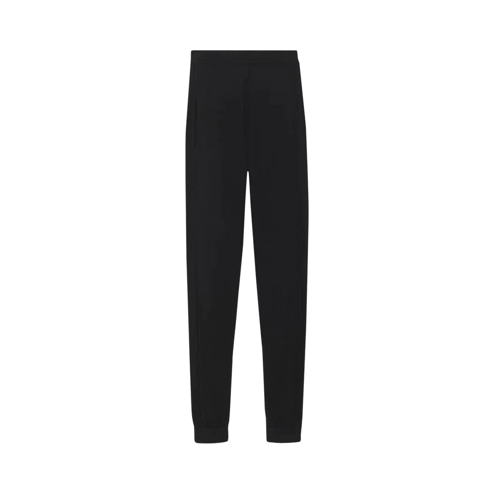 パンツ SAINT LAURENT Women Straight Pants 765442 YALL2 1000 Black Saint Laurent Stretch Gabardine Straight-Leg Trousers