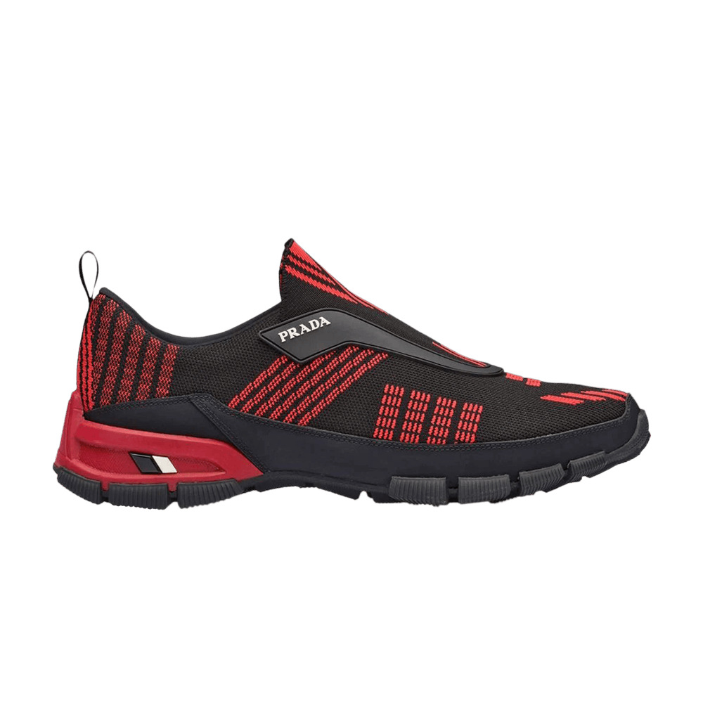 Buy Prada Crossection Knit Low Black Red 4O3223 1OUG F0BJP GOAT UK