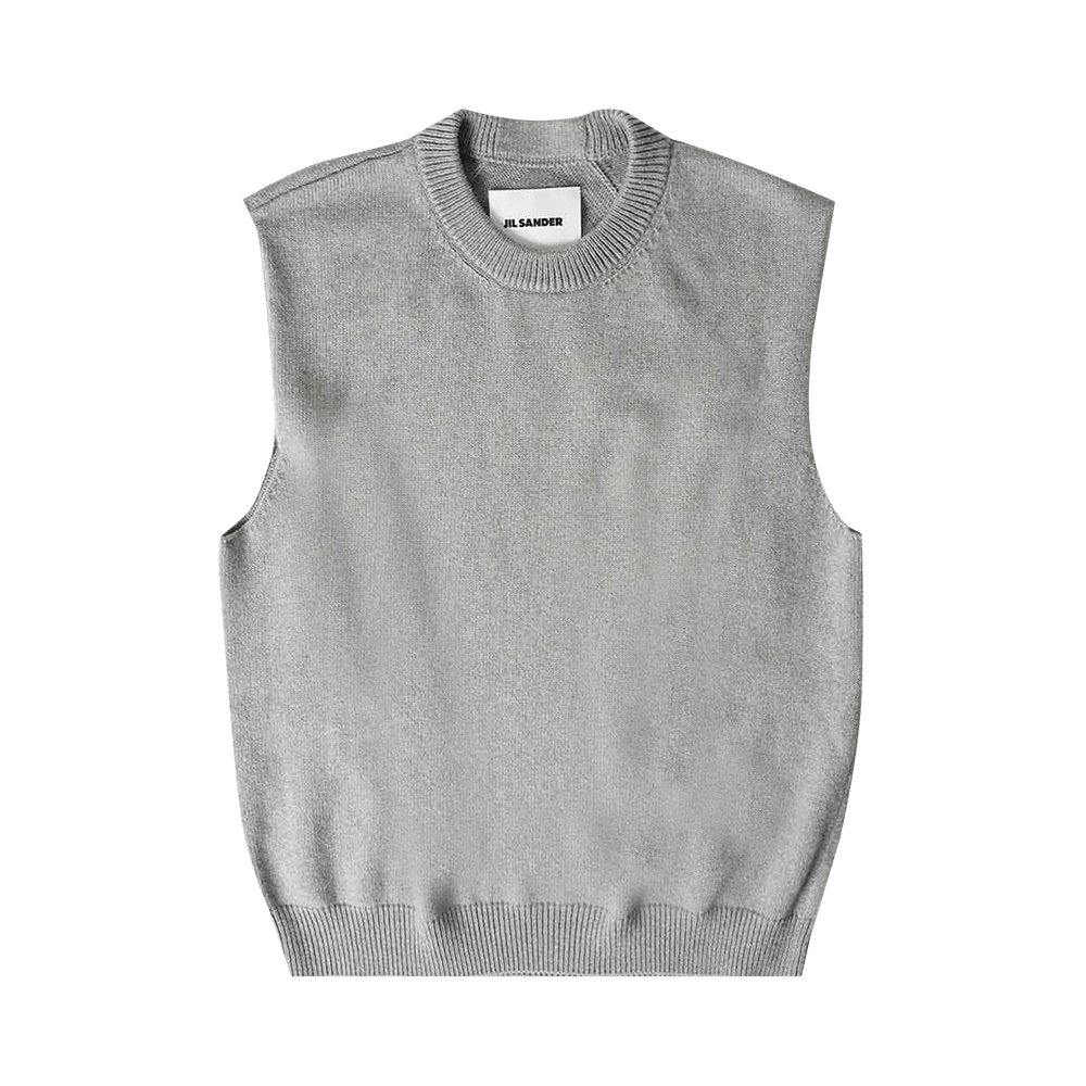 〓JIL SANDER〓 light-GREY カシミヤ knit vest Buy Jil Sander Crewneck Vest 'Grey' - J23FB0101 J13263 052