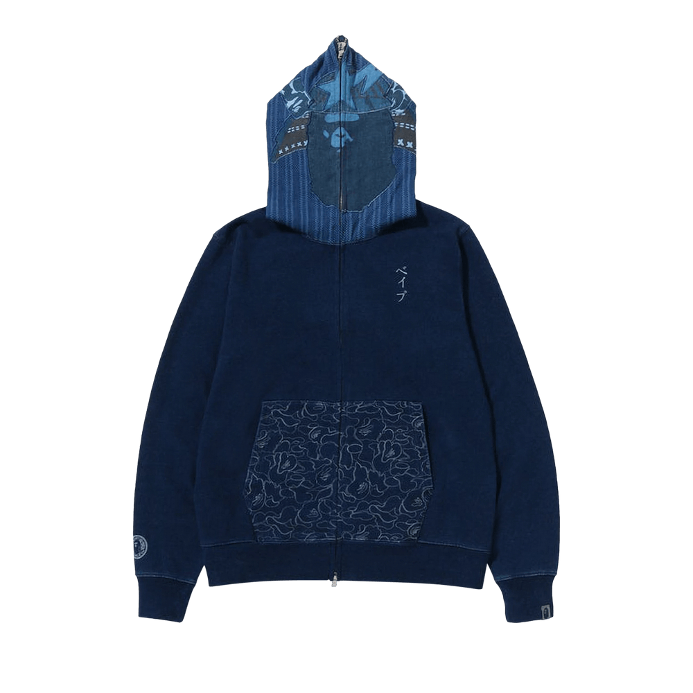 Size l BAPE Shark Full Zip Hoodie 'Indigo'
