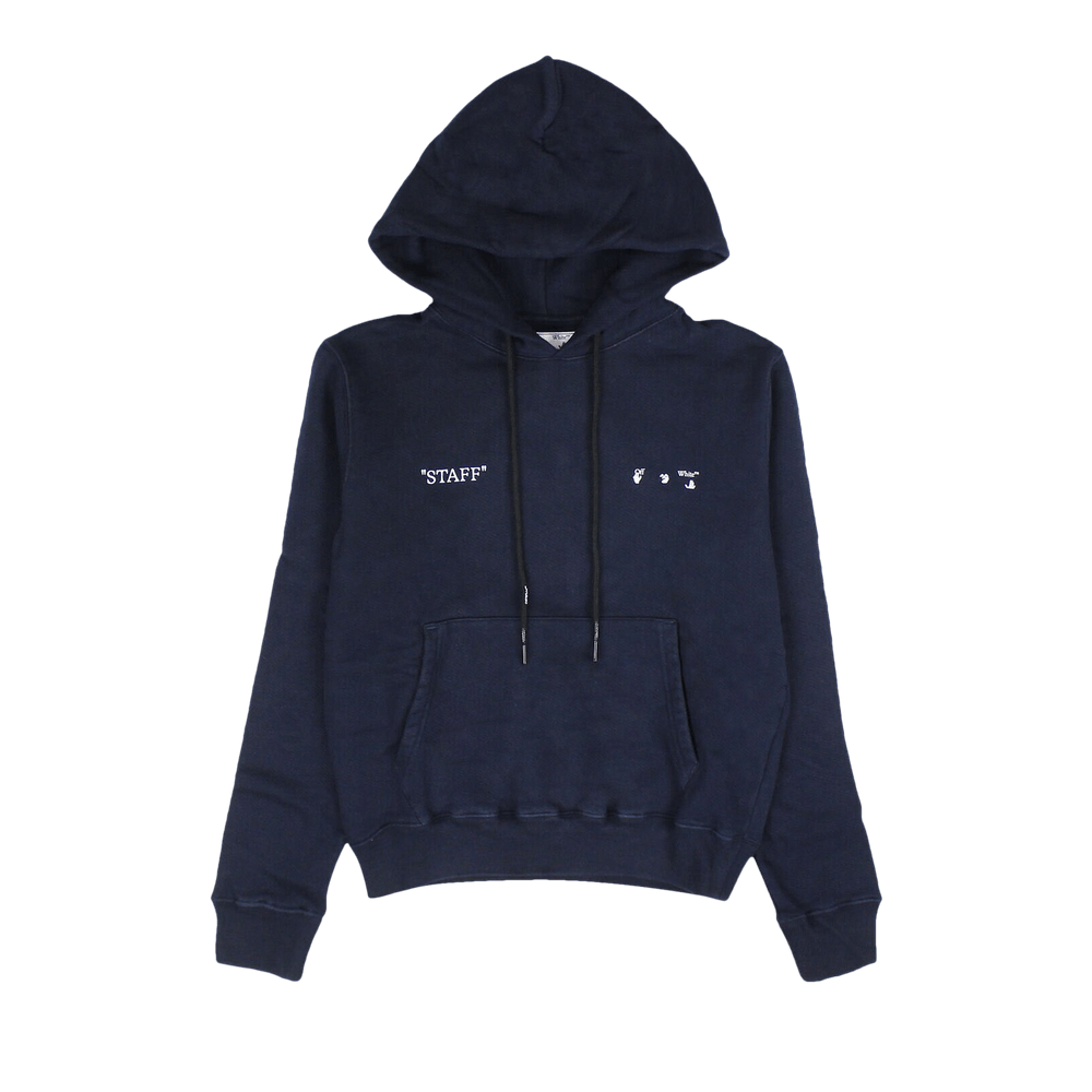 Buy Off White Staff Slim Hoodie Blue OMBB034T21FLE0014501 GOAT