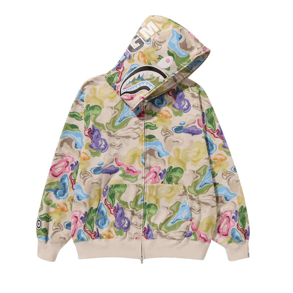 Buy BAPE Art Camo Shark Full Zip Hoodie 'Multicolor' - 1J80 215