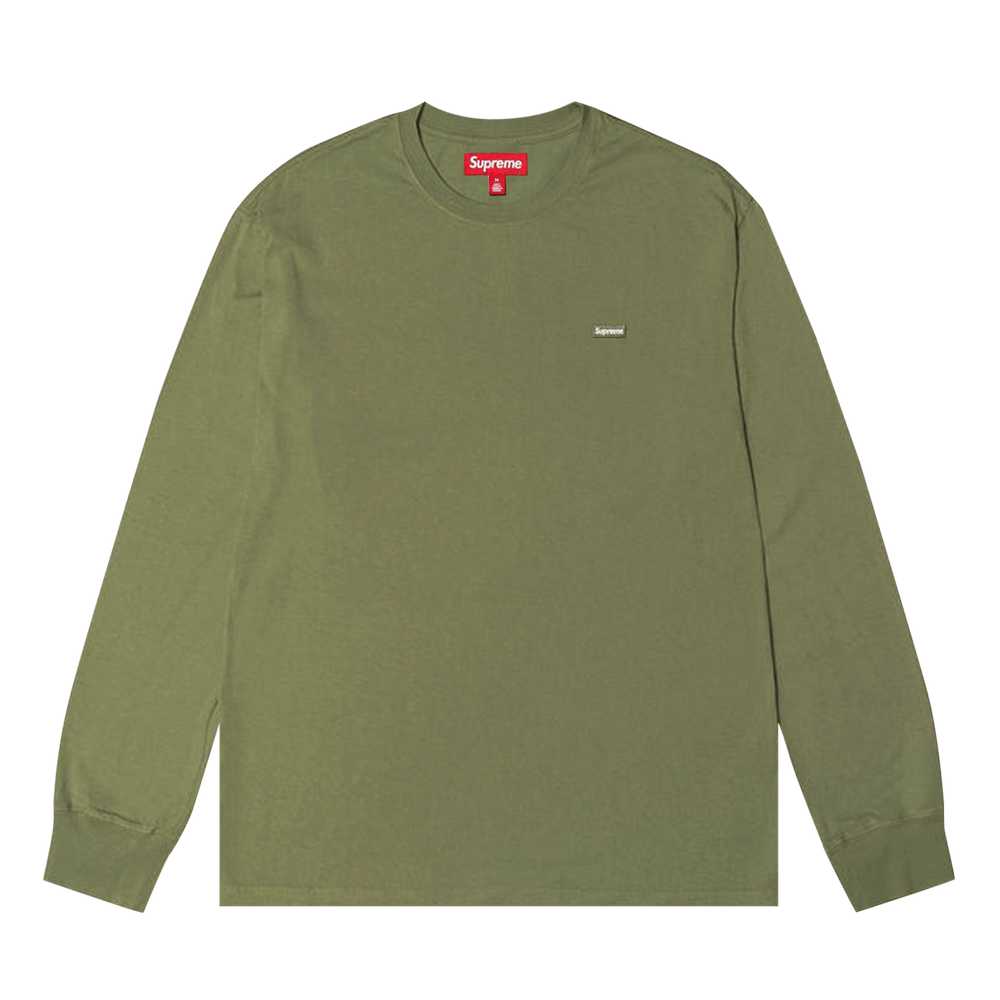 Buy Supreme Small Box Long-Sleeve Tee 'Light Olive' - FW23KN40