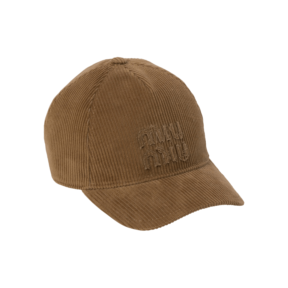 キャップ MiuMiu Miu Miu Cotton Baseball Logo Hat (5HC179 2F81 F0401) Cinnamon Velvet Baseball Cap | Miu Miu