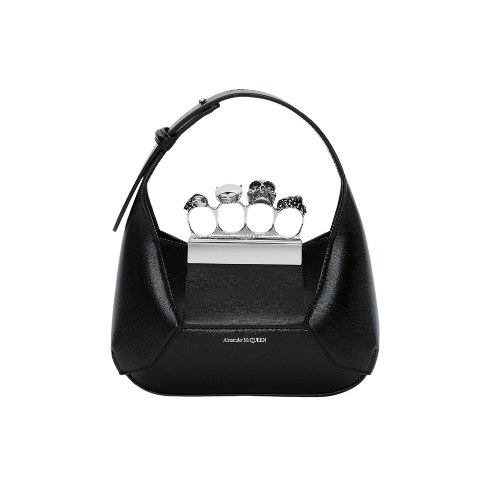 ALEXANDER MCQUEEN シュエルショルタハック 731135DYTAB 1000 Alexander McQueen Black Pebbled Leather Mini Skull Padlock