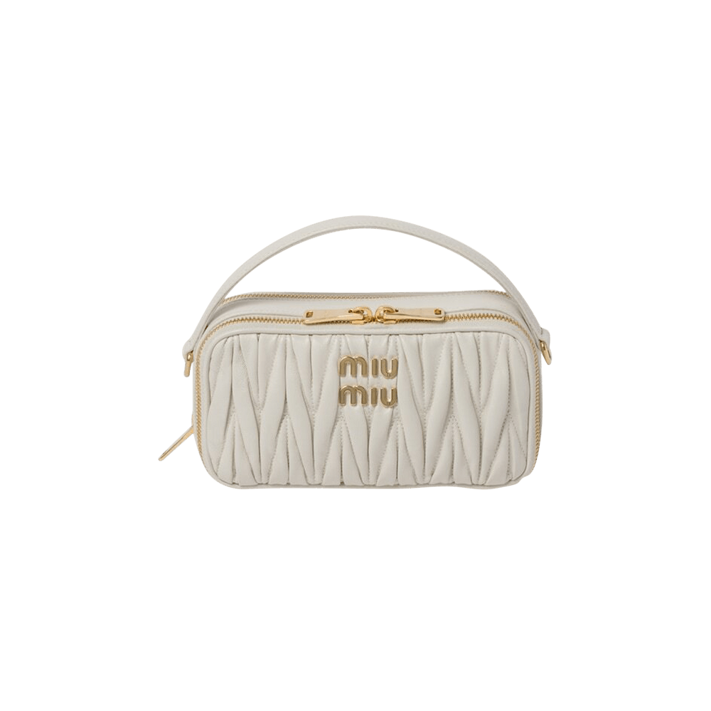 Buy Miu Miu Matelassé Bandoliera Handbag 'White' - 5BH229 N88 F0009 | GOAT