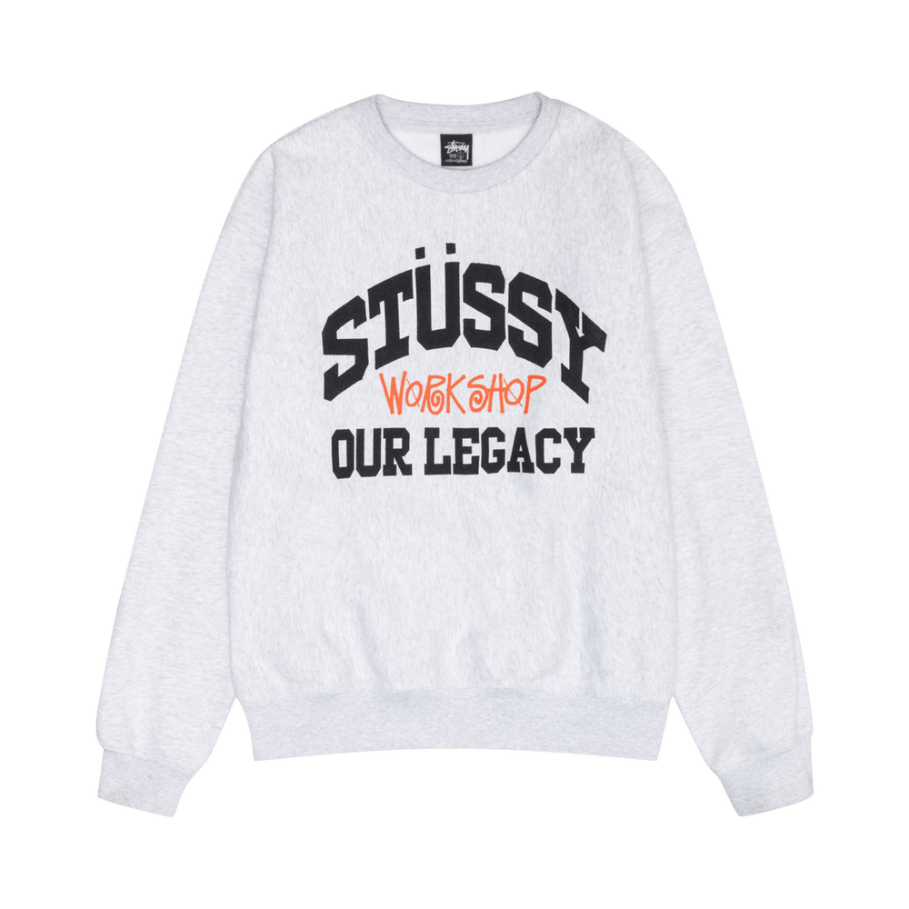 Stussy x Our Legacy x Our Legacy Work Shop Collegiate Pigment Dyed Crew  'Ash Heather'