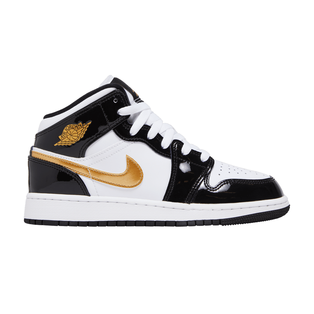 Buy Air Jordan 1 Mid Patent SE GS Black Gold BQ6931 007 GOAT CA