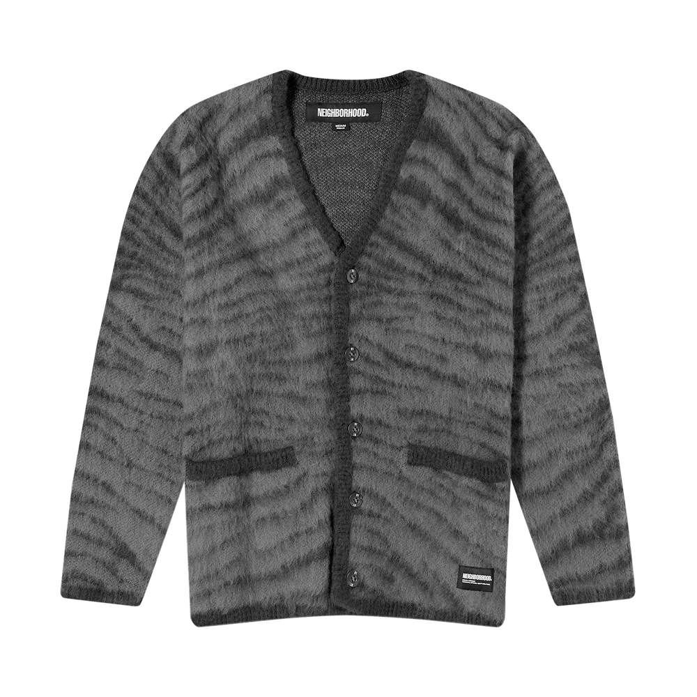 Neighborhood Tiger Pattern Mohair Cardigan 'Black'