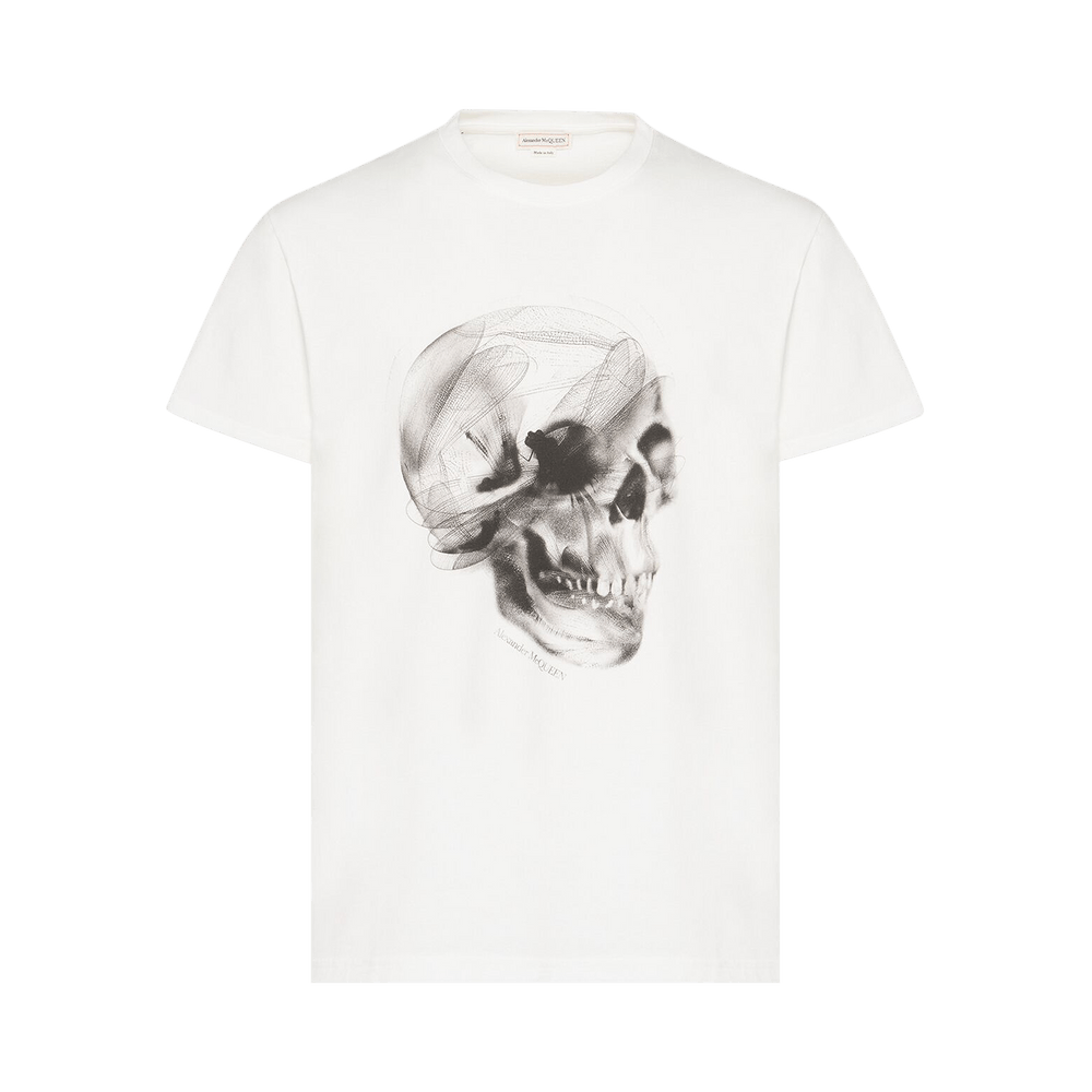 Buy Alexander McQueen Dragonfly Skull T-Shirt 'White/Black