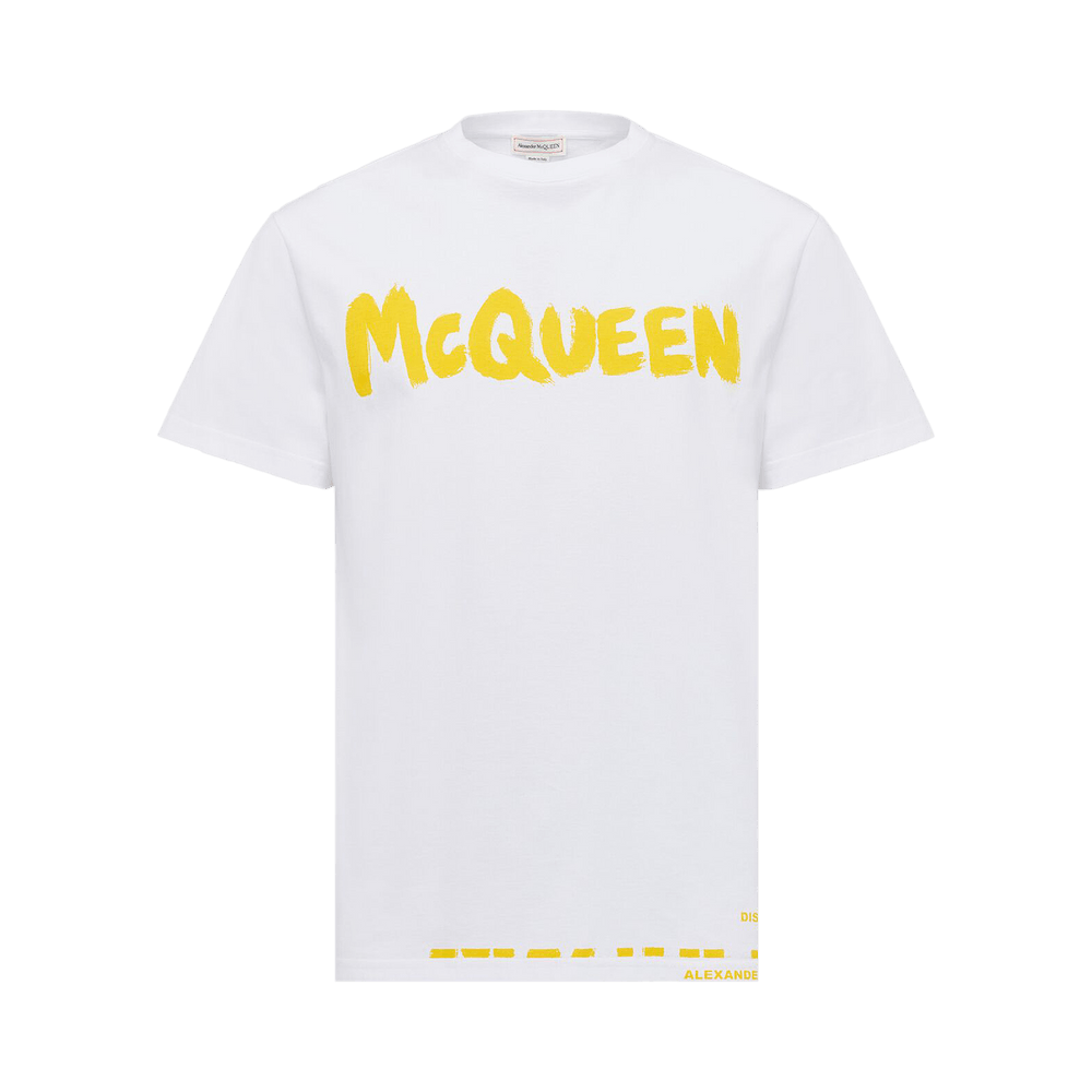 Buy Alexander McQueen Graffiti T-Shirt 'White/Yellow