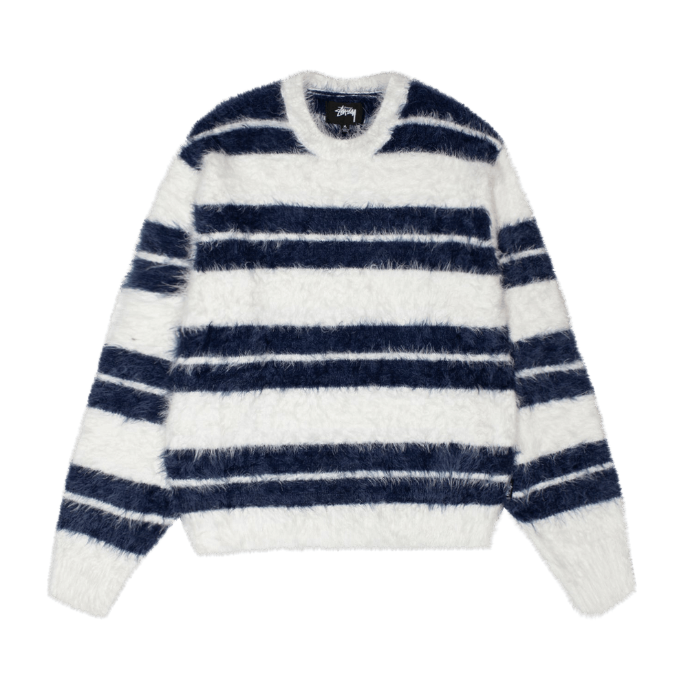 Buy Stussy Hairy Stripe Crew Sweater 'Ivory/Navy' - 117229 IVOR | GOAT