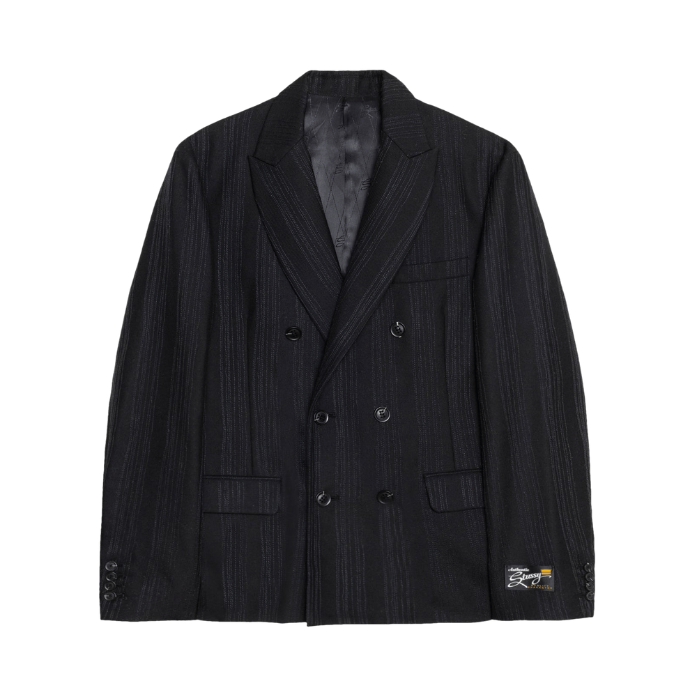 低価格 Double Stripe Stitch Stussy Buy Breasted 'Black Blazer ジャケット・アウター