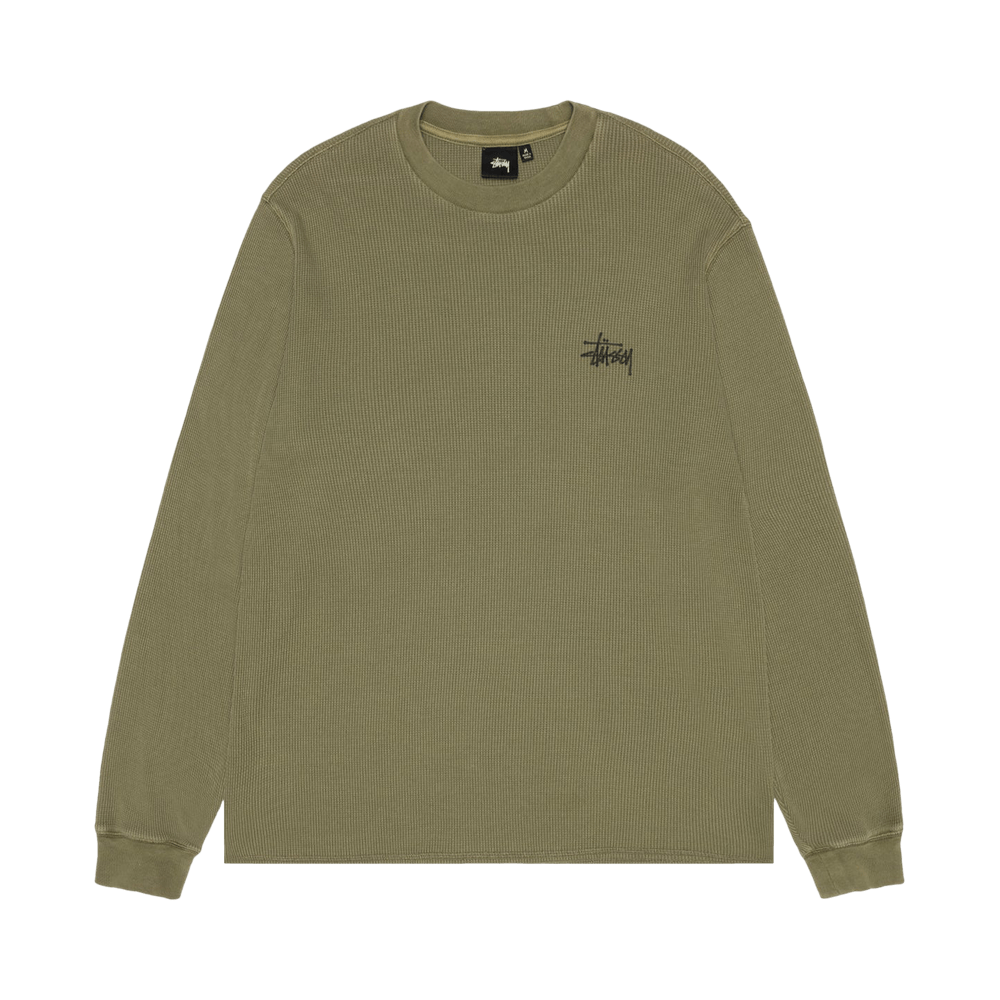 Buy Stussy Basic Stock Long-Sleeve Thermal 'Olive' - 1140314