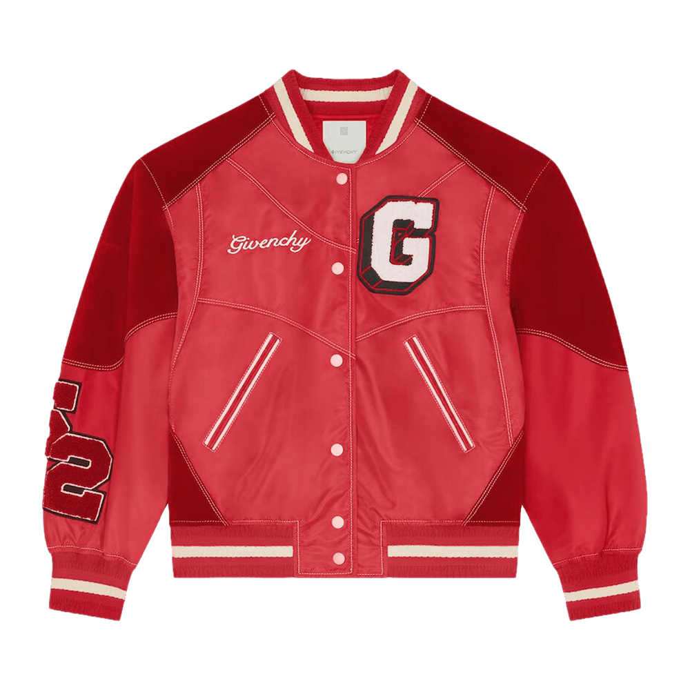 Buy Givenchy Bi-Material Oversized Varsity Jacket 'Red