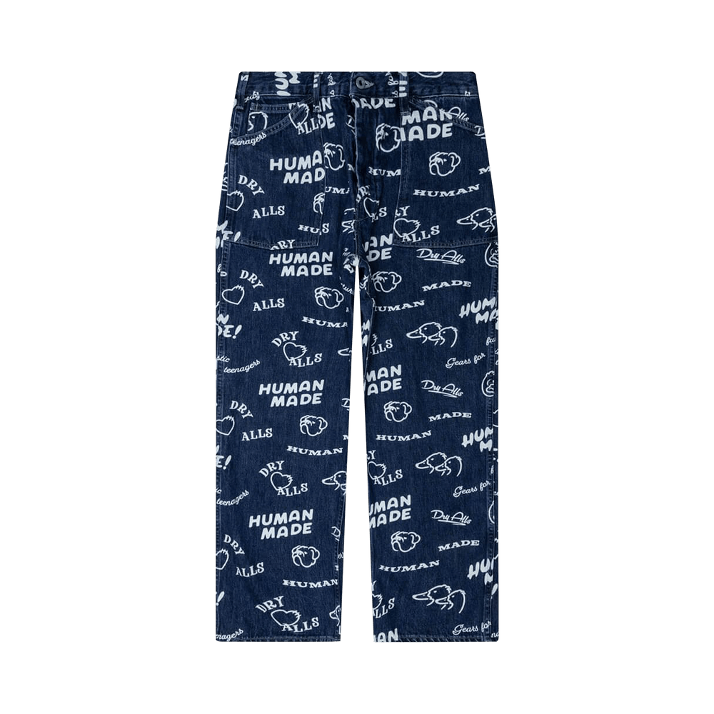 Buy Human Made Printed Denim Baggy Jeans 'Indigo' - HM26PT010 INDI
