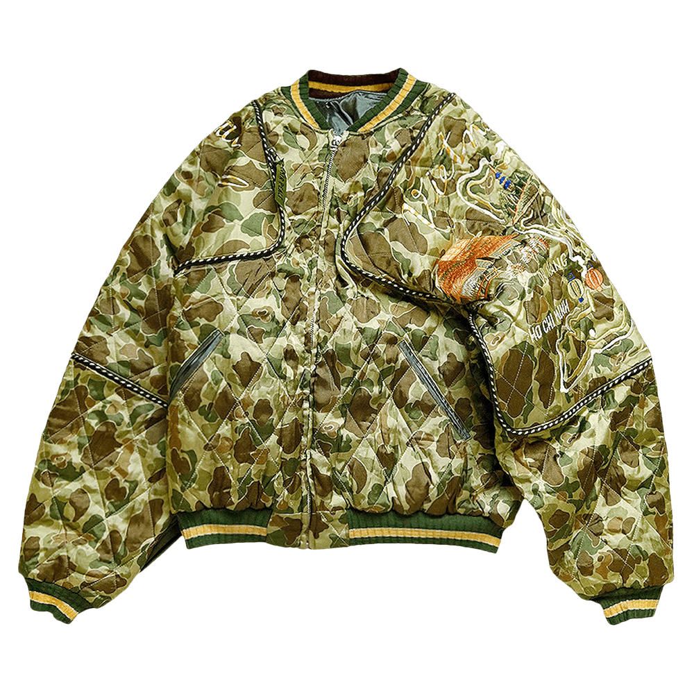 Buy Kapital Rayon Satin Quilting Camo Sham Bomber Jacket