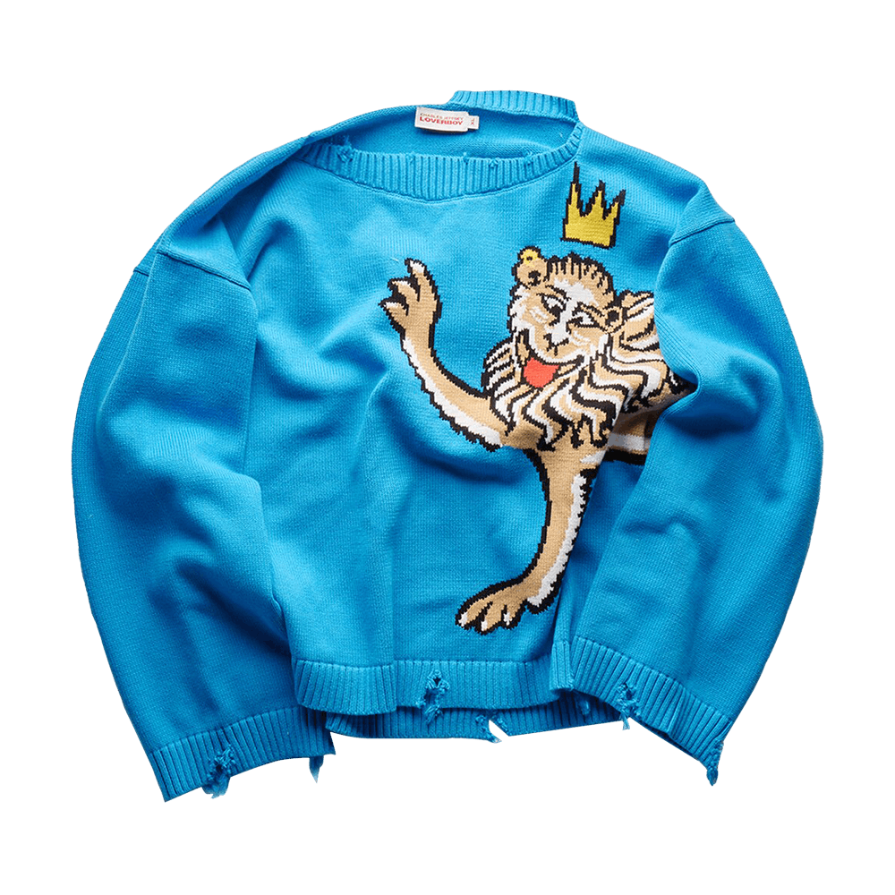 Buy Charles Jeffrey Loverboy Graphic Slash Jumper 'Blue Buy Charles Jeffrey Loverboy Graphic Slash Jumper 'Blue
