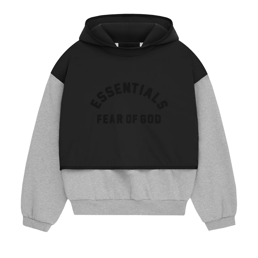 【ESSENTIALS】Nylon Fleece Hoodie/Dark Heather(202SP244313F) Essentials Nylon Fleece Hoodie - Dark Heather Oatmeal / Ink
