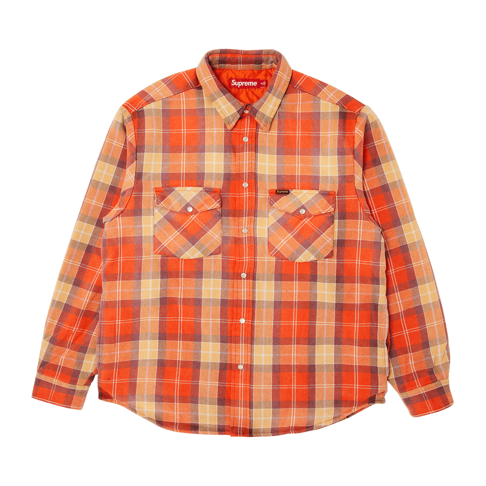 Buy Supreme Quilted Flannel Snap Shirt 'Orange' - SS24S10 ORANGE | GOAT