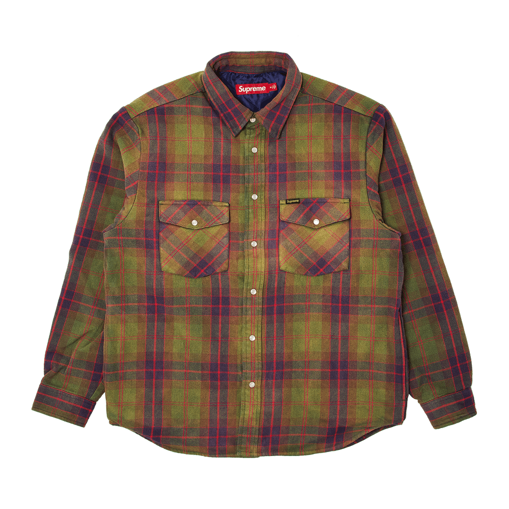 Buy Supreme Quilted Flannel Snap Shirt 'Green' - SS24S10 GREEN | GOAT