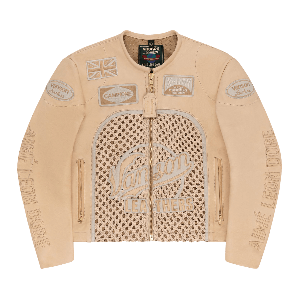 新しいエルメス Dore Leon Aimé Buy x 'Bone Jacket Leather Raffia Vanson ジャケット・アウター