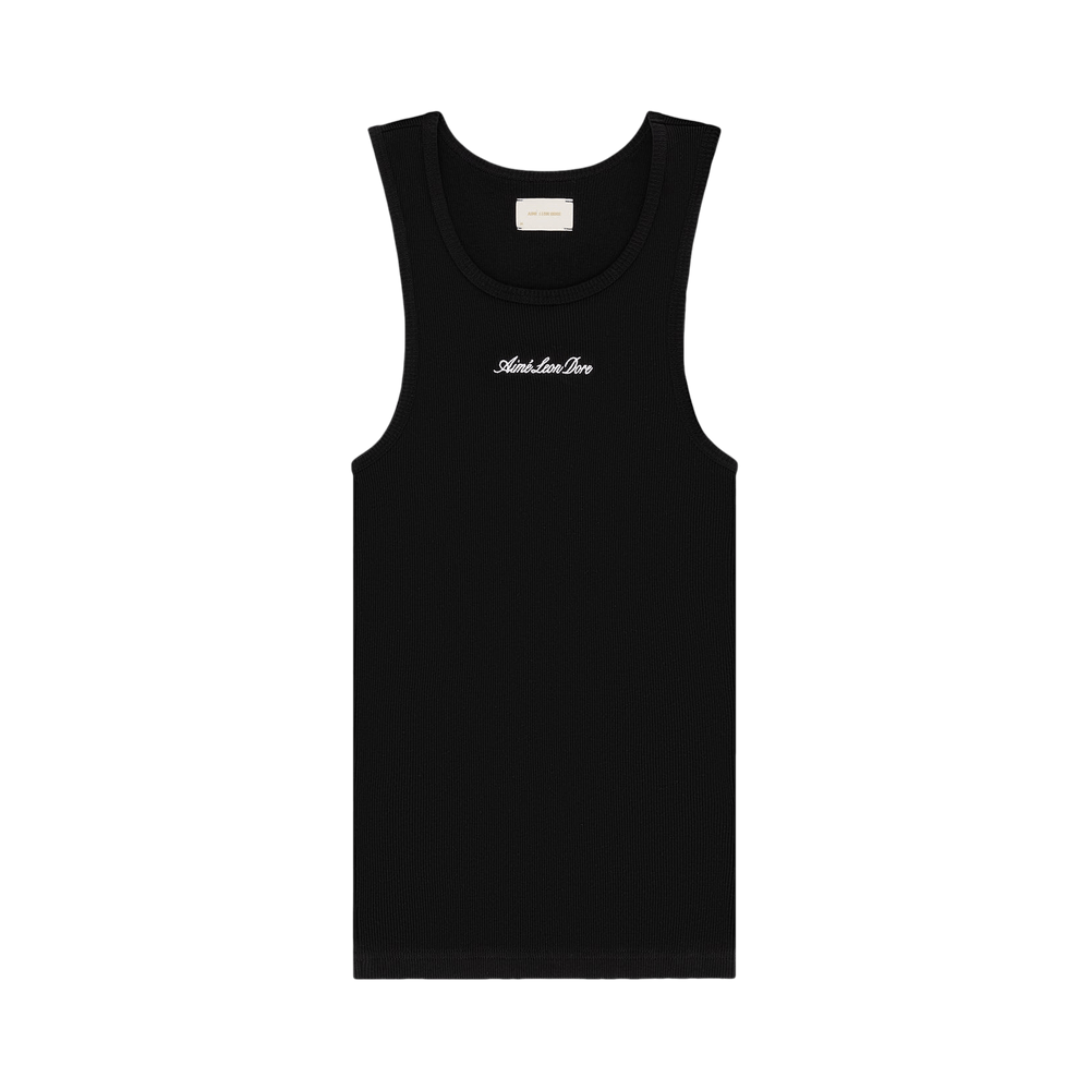 Buy Aimé Leon Dore Embroidered Logo Tank Top 'Jet Black