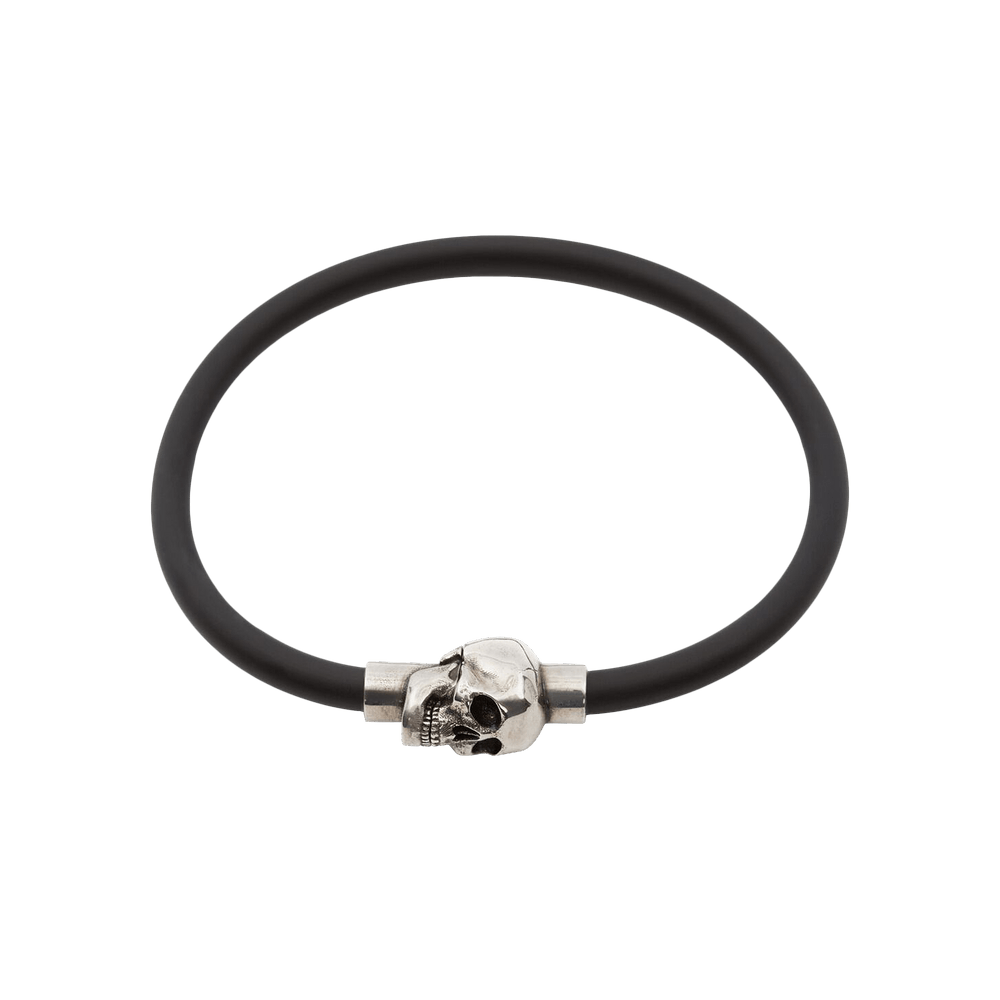 Buy Alexander McQueen Rubber Cord Skull Bracelet  