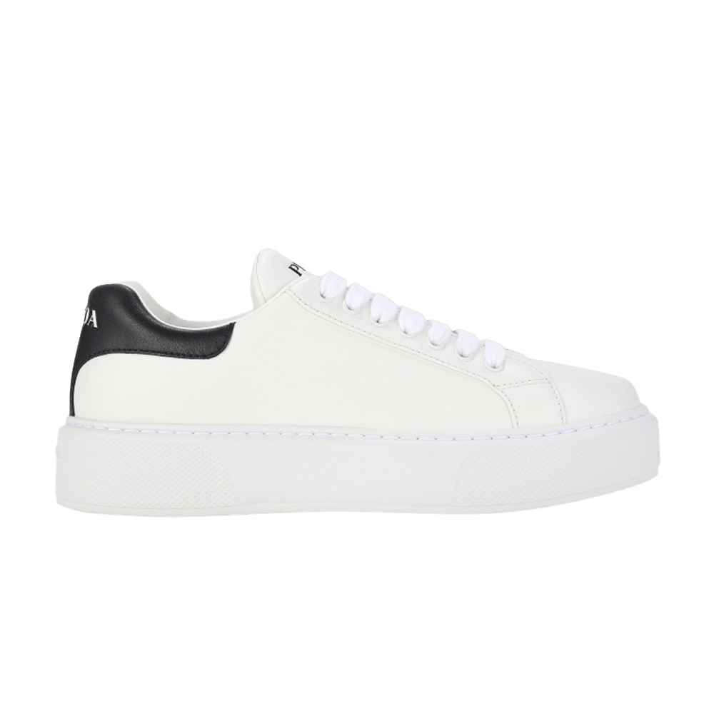 PRADA ブラック/ホワイト 38 Prada White/Black Leather Lace Up Sneakers Size 38.5 Prada | TLC