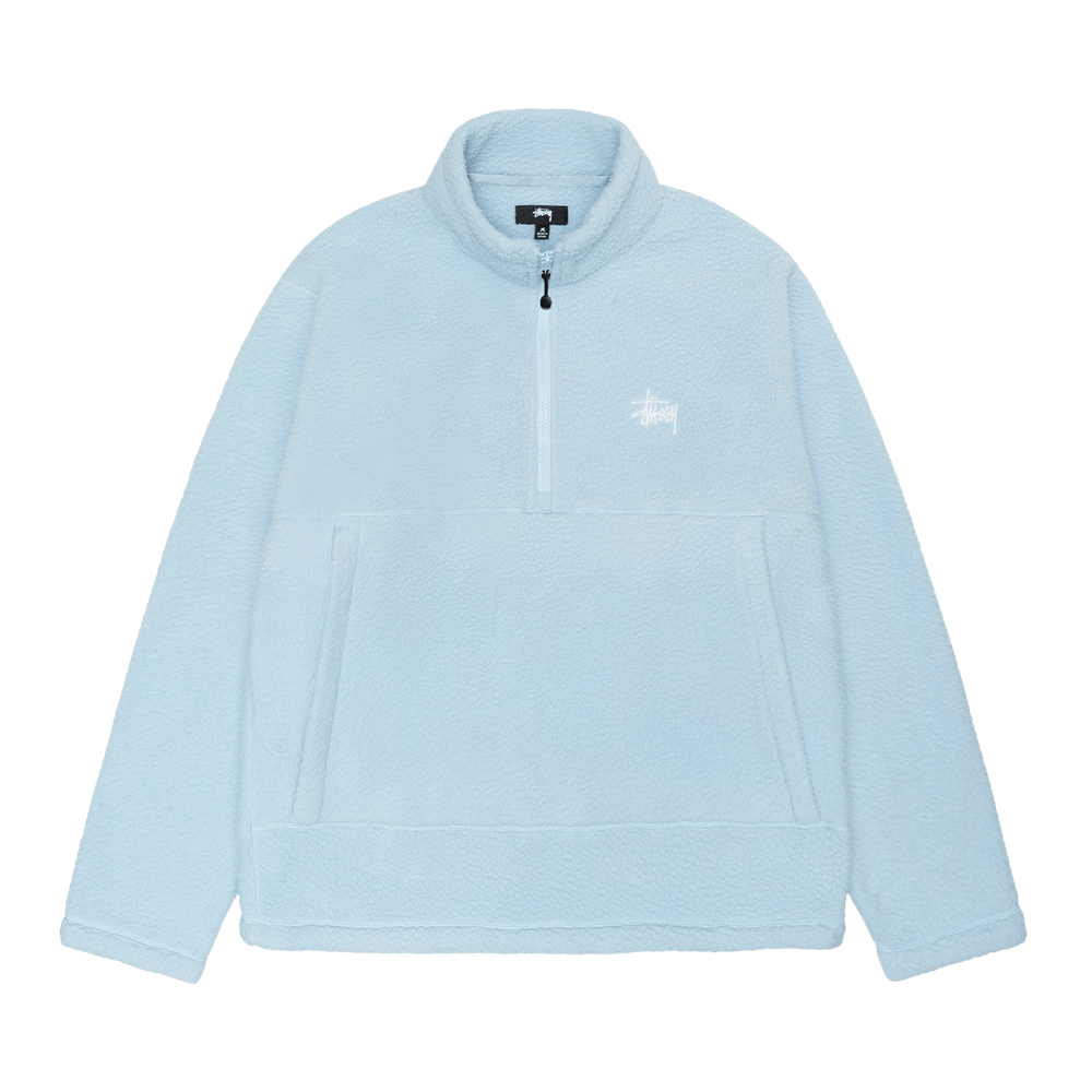Buy Stussy Polar Fleece Half Zip Mock Neck 'Blue' - 118542