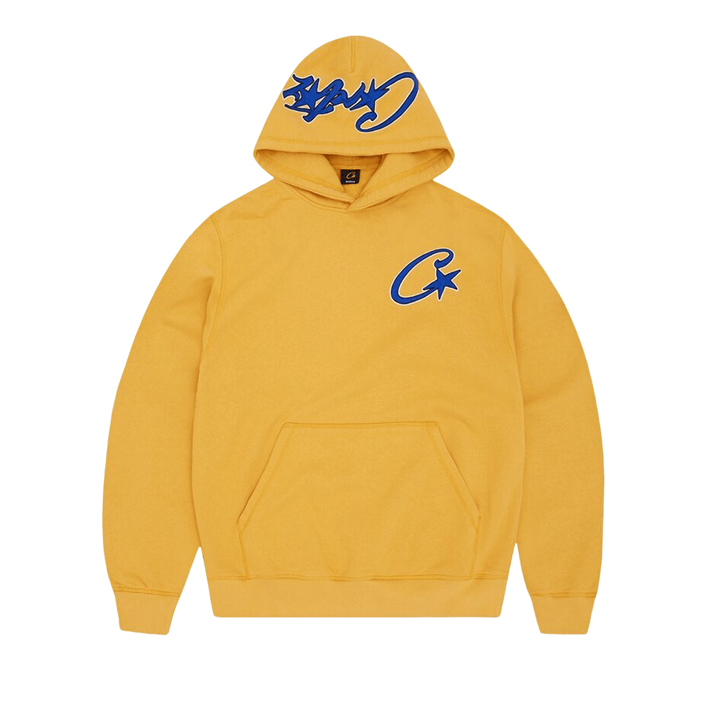 Corteiz Satin C Star Appliqué Hoodie 'Mustard'