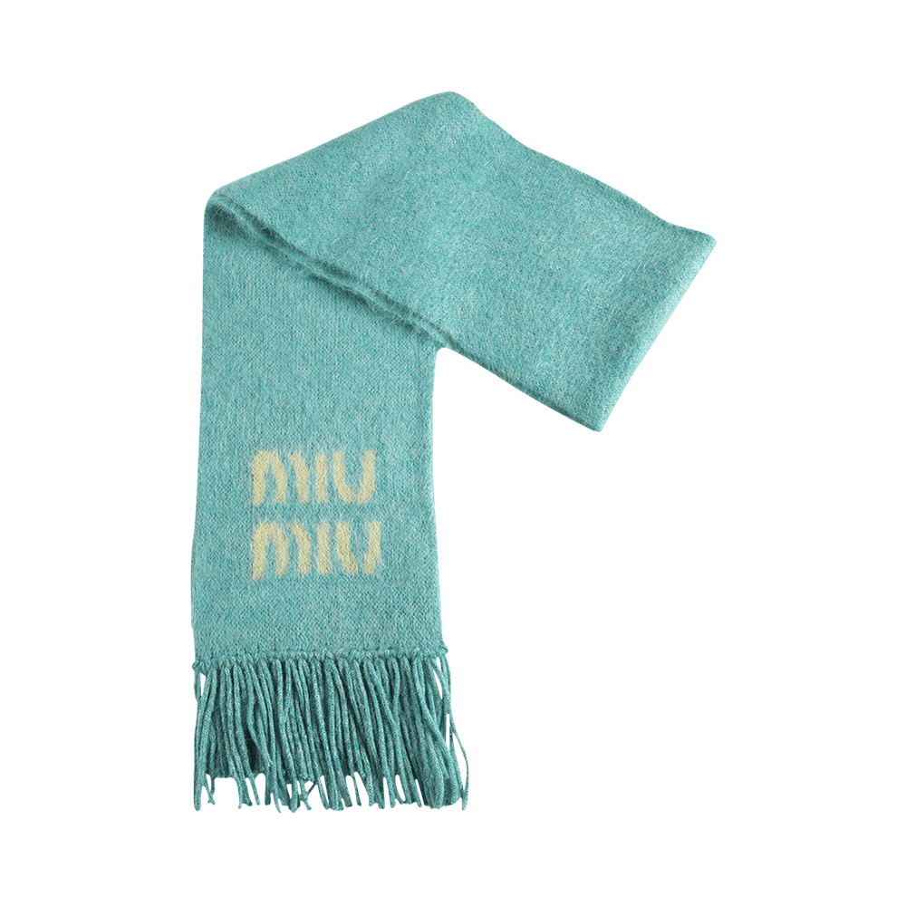 【Miu Miu 】Wool Blend Scarf Logo mohair and wool-blend scarf in purple - Miu Miu | Mytheresa