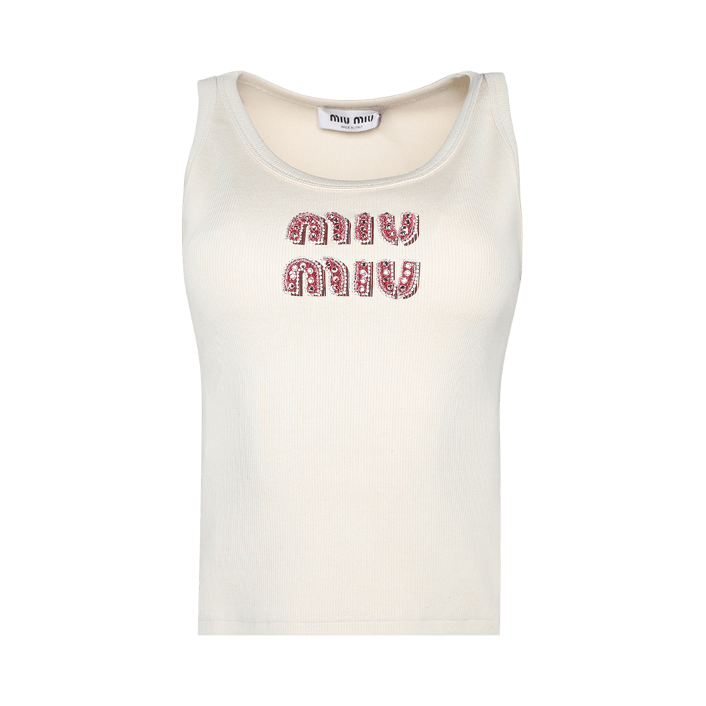 Buy Miu Miu Tank Top 'White' - MJT682 S OOO F0HAT | GOAT