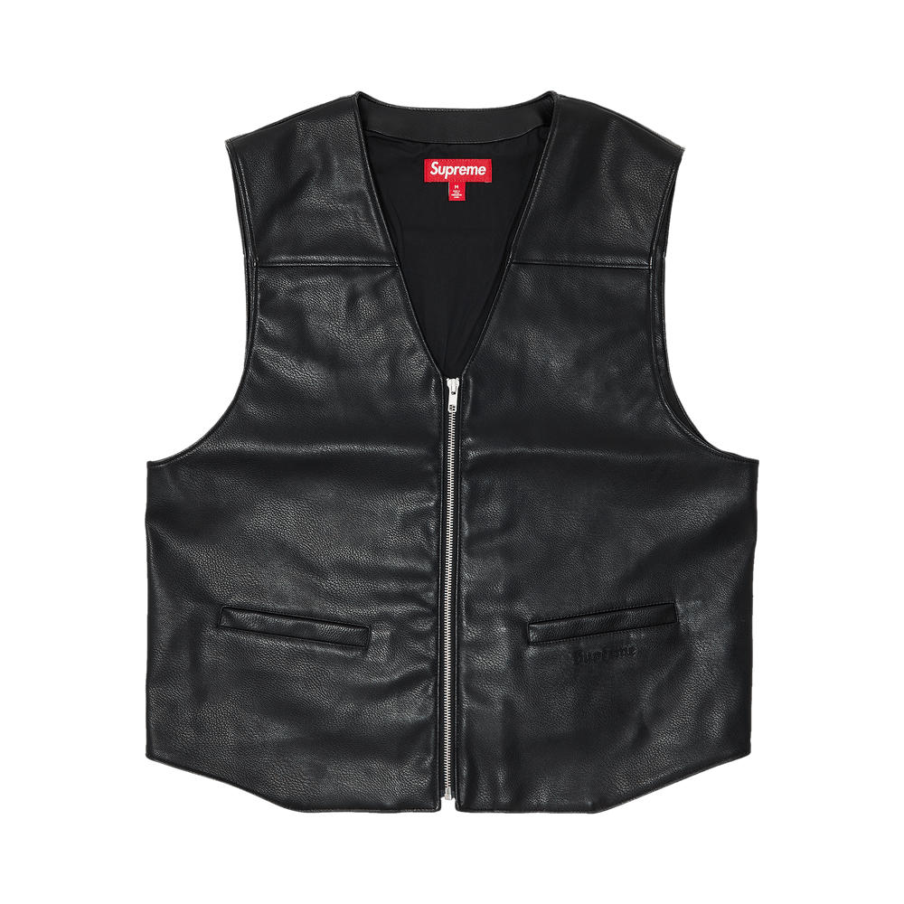 Size xl Supreme x Toy Machine Faux Leather Vest 'Black'