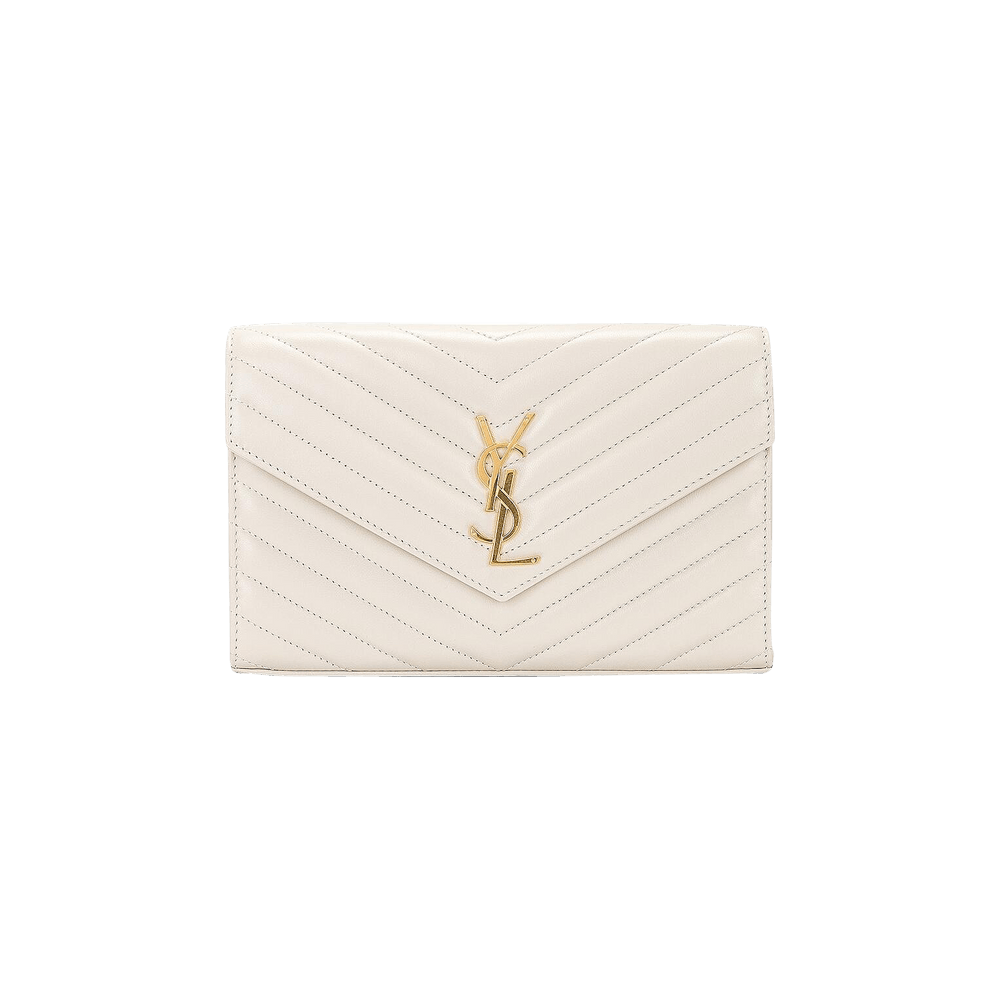 Saint Laurent Cassandre Chain Wallet 'Blanc Vintage'