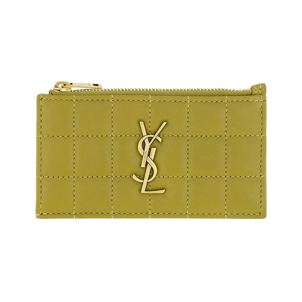Buy Saint Laurent Zipped Card Case 'Olive Drab' - 743107 AABVP