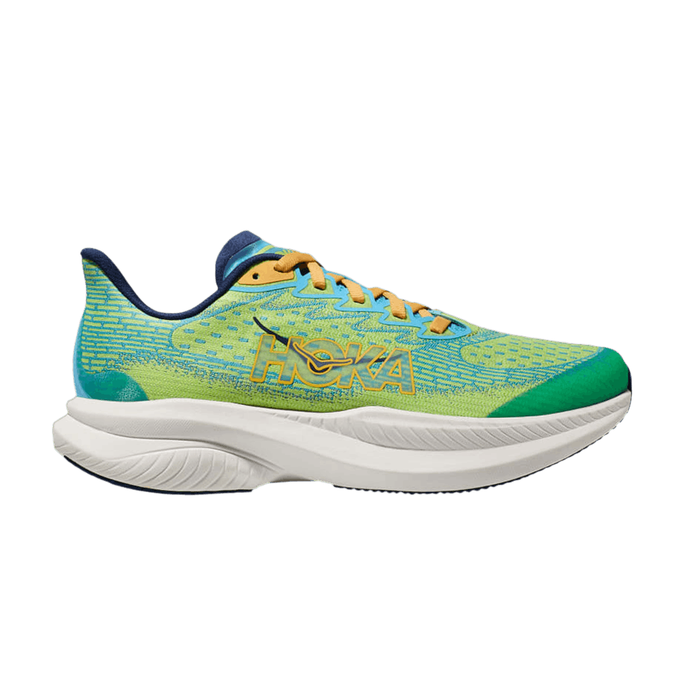 Hoka Mach 6 Kids Lettuce Bellwether Blue