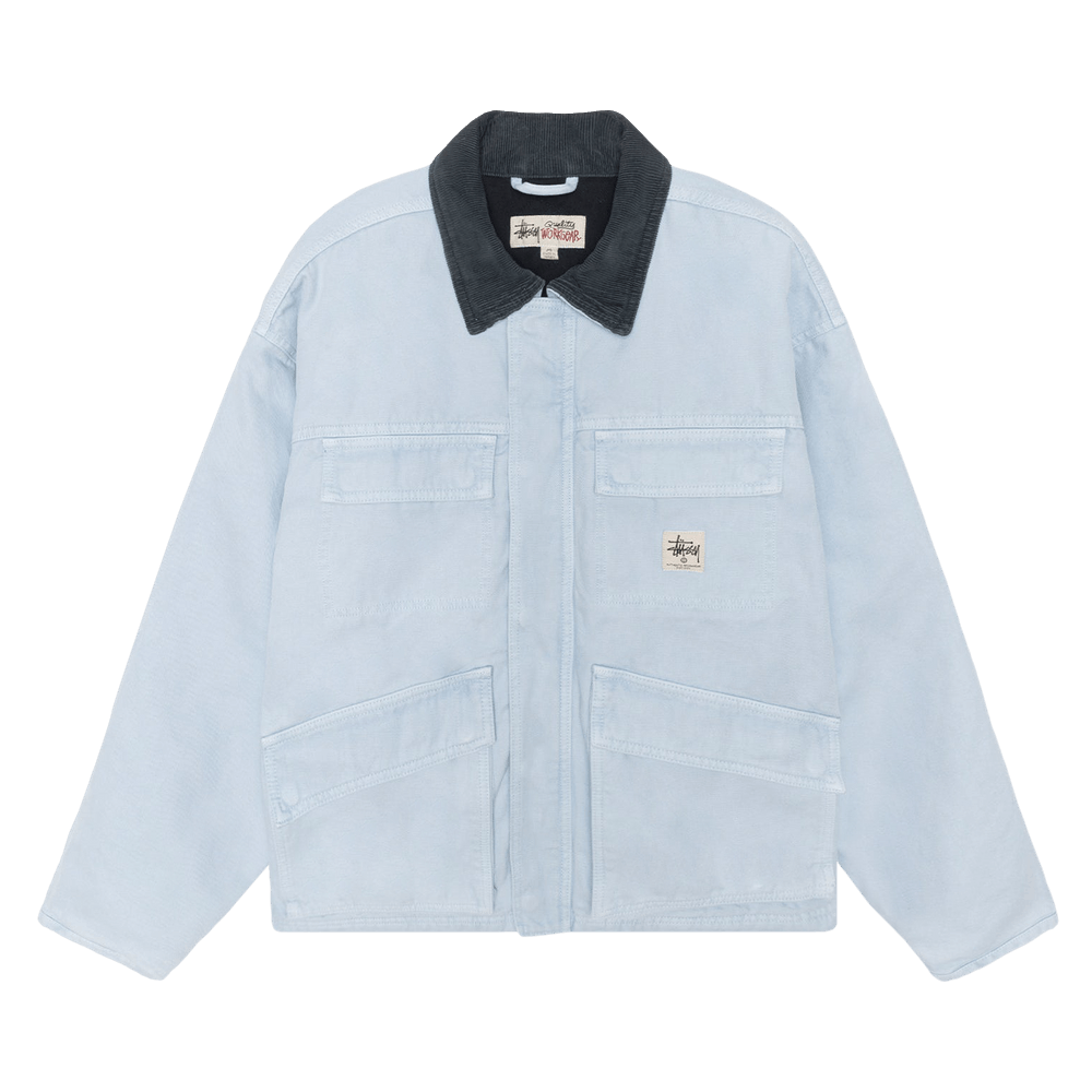 Buy Stussy Washed Canvas Shop Jacket 'Light Blue' - 115589