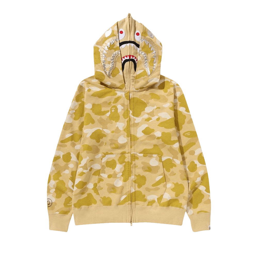 Buy BAPE Color Camo Double Shark Full Zip Hoodie Yellow 1K30 115 001 YELLOW GOAT CA