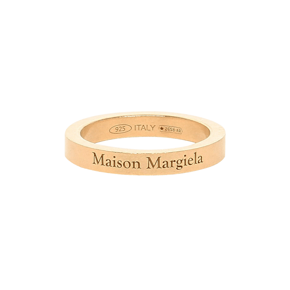 ★Maison Margiela★ Logo 3mm Ring Rose Gold SM1UQ0080SV01589 Maison Margiela: Rose Gold Logo Ring | SSENSE