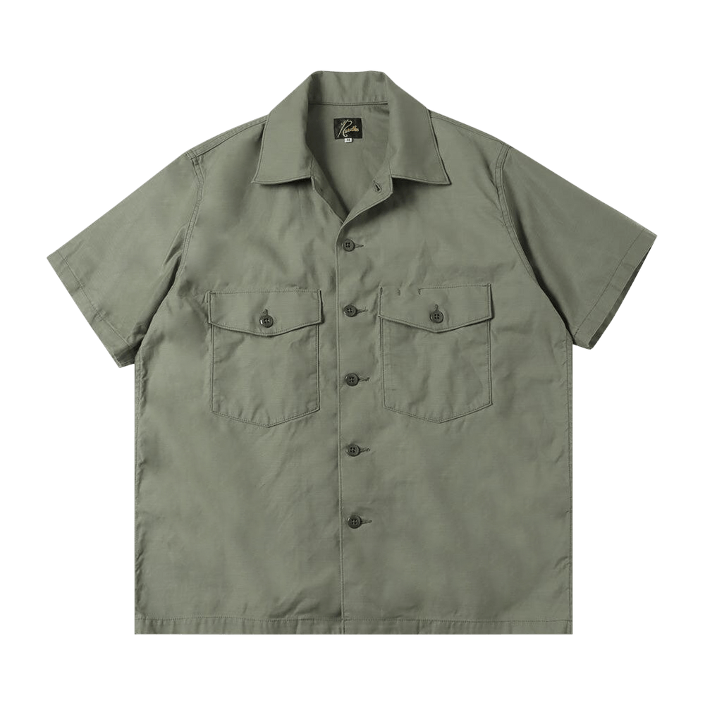 Tシャツ・カットソー Needles SS24 COTTON SHIRT (OT215_A-OLIVE) Buy Needles Short-Sleeve Fatigue Shirt 'Olive' - OT215 OLIV