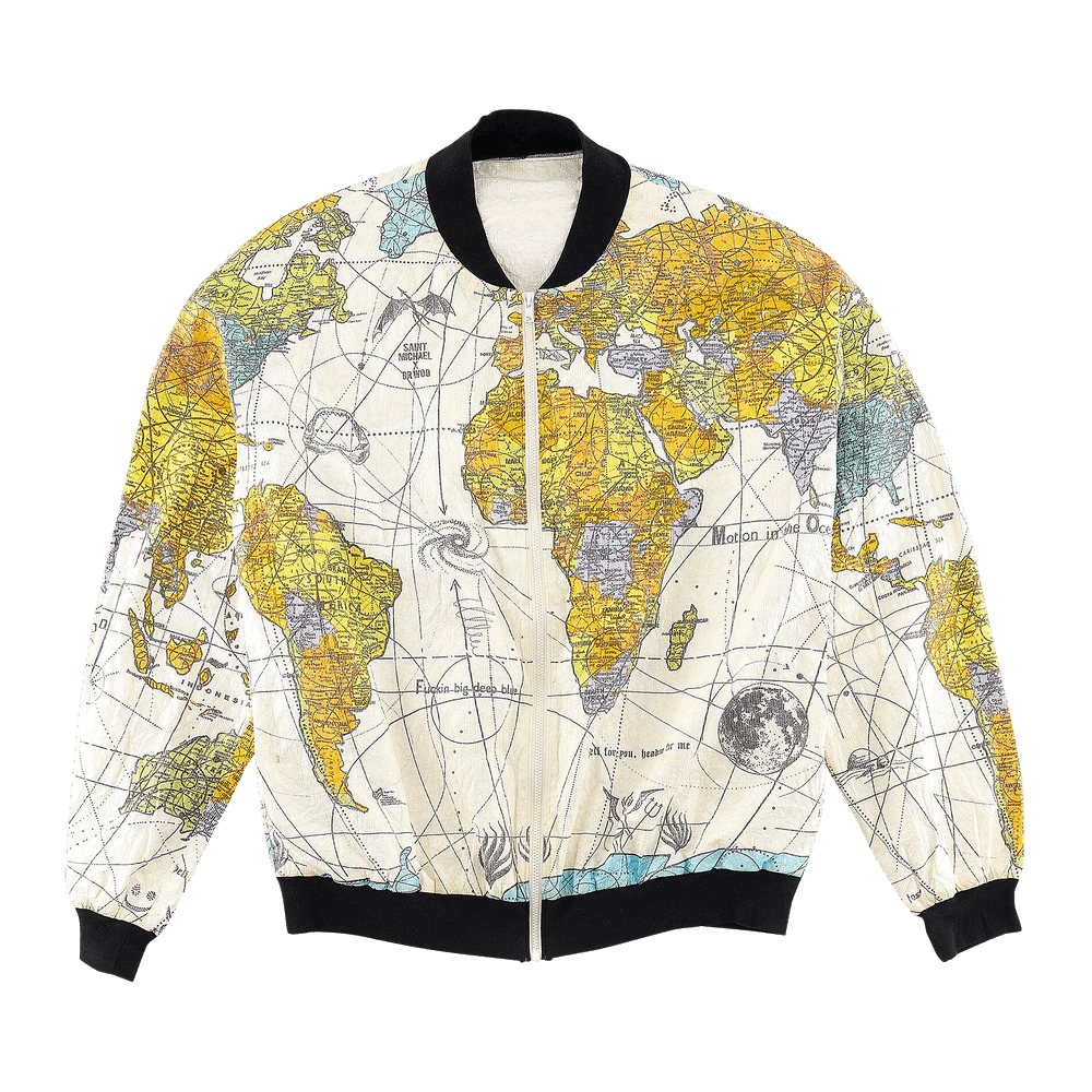 Buy SAINT Mxxxxxx Paper World Map Blouson 'White' - SM S23 0000