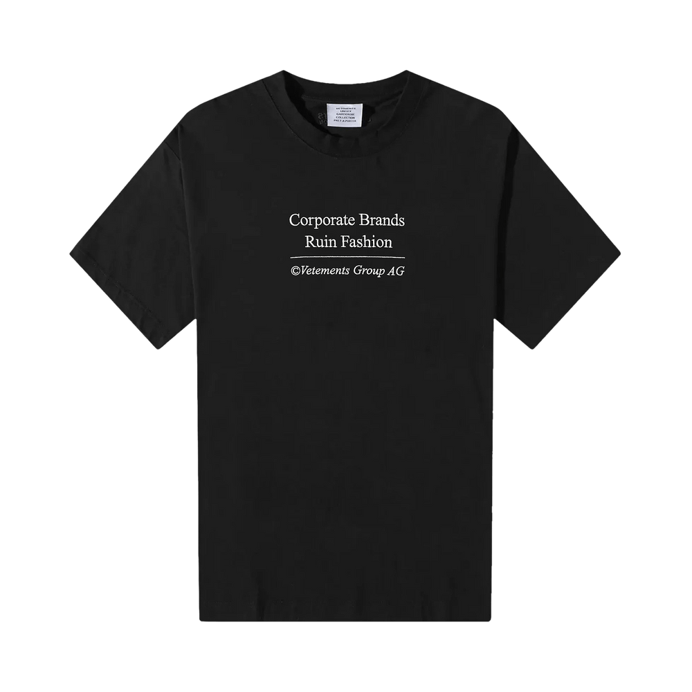 Tシャツ・カットソー VETEMENTS FW24 'Spoiled By God' T-shirt (UA65TR480B BLACK) Vetements Spoiled By God T-Shirt - Black - Men | UA65TR480BBLACK